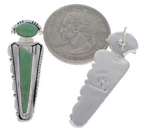 Genuine Sterling Silver Southwestern Turquoise Inlay Earrings PX32194